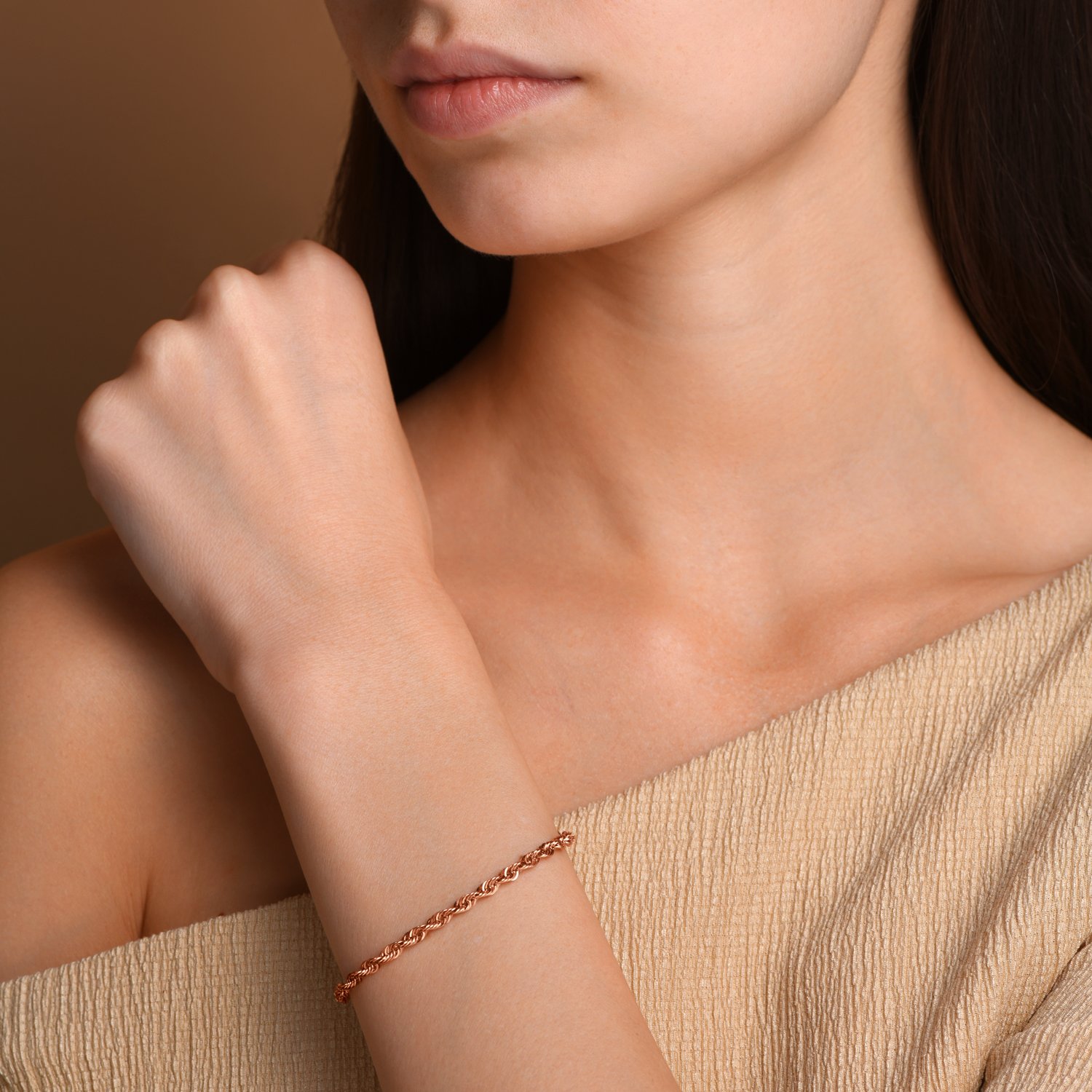 Золотой браслет облегченный