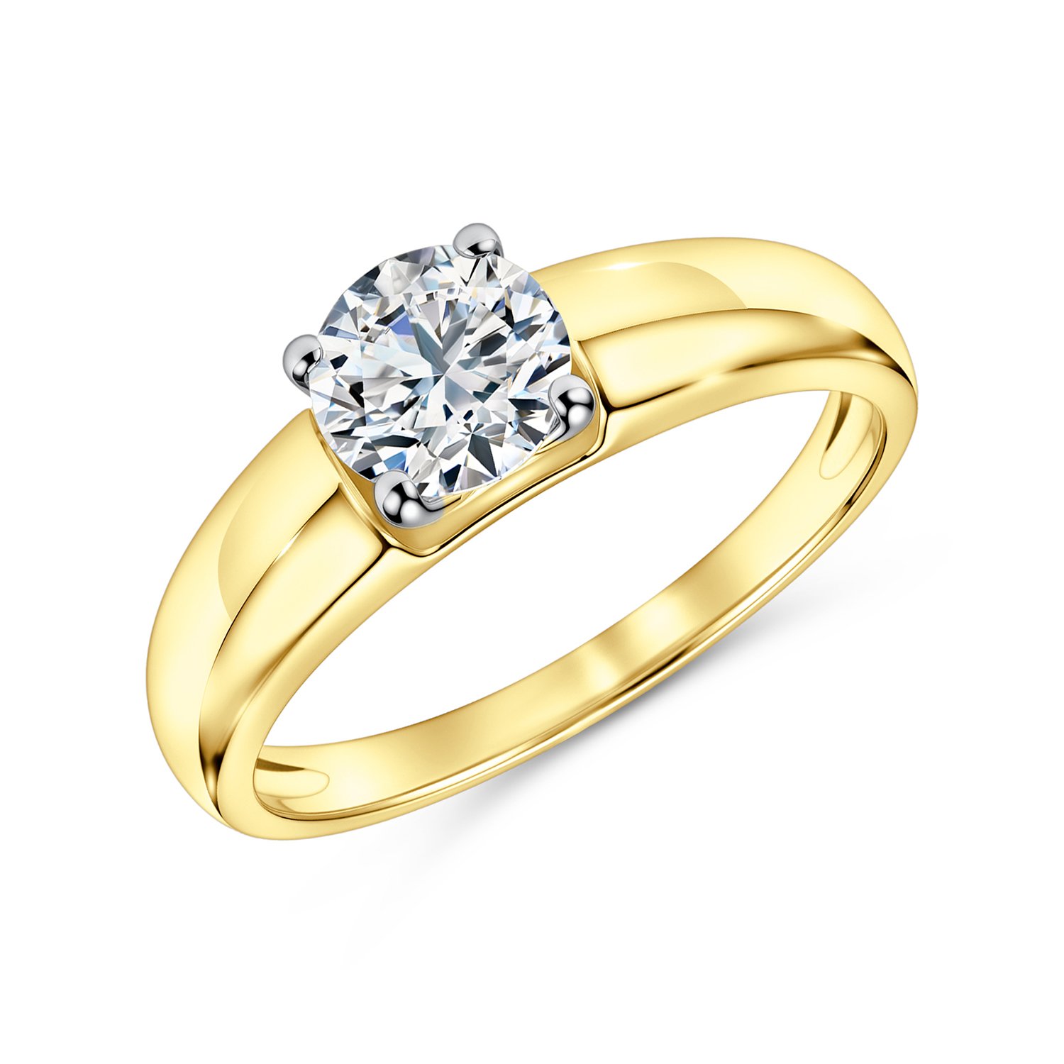 Фото «Золотое кольцо с бриллиантом выращенным»