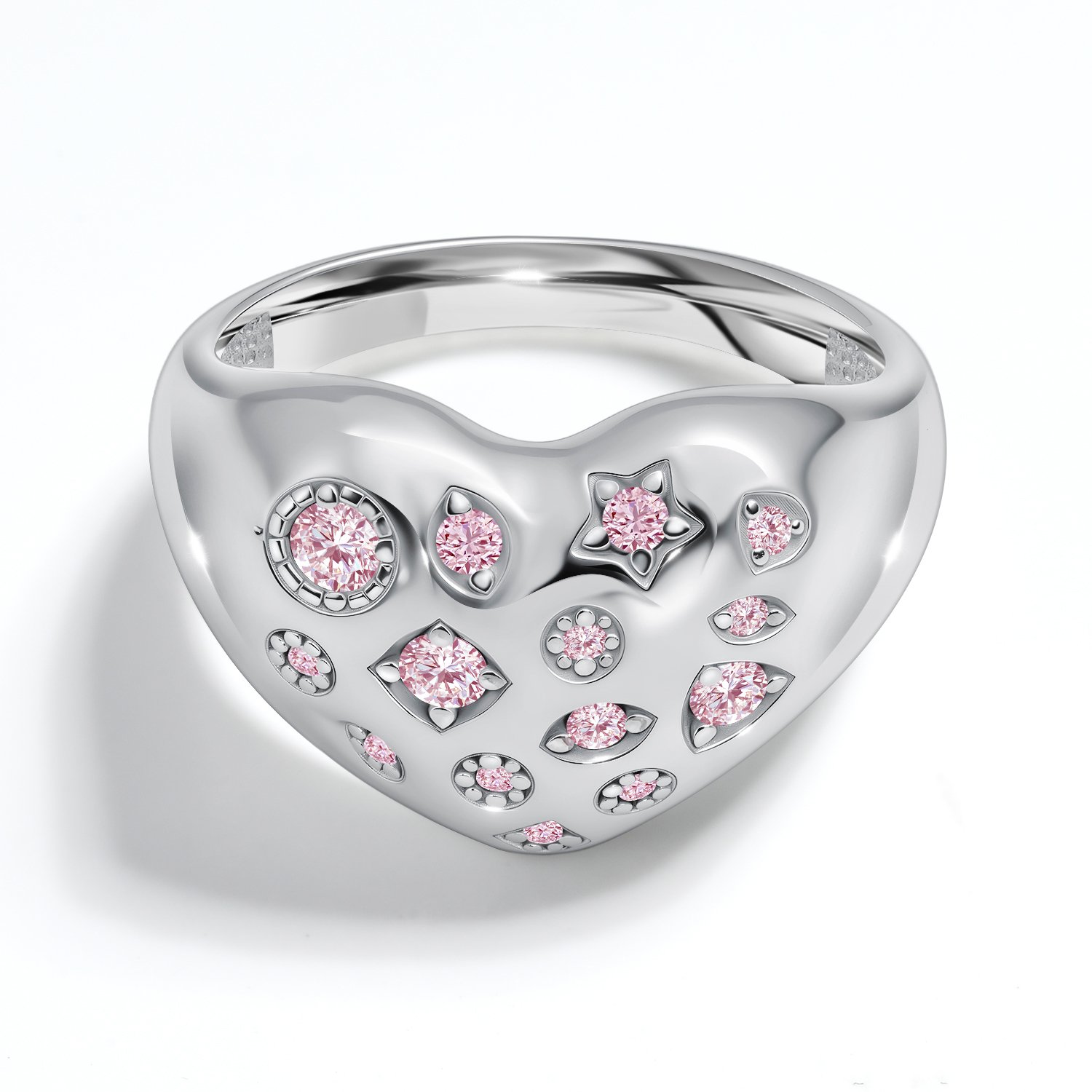 Серебряное кольцо с фианитами