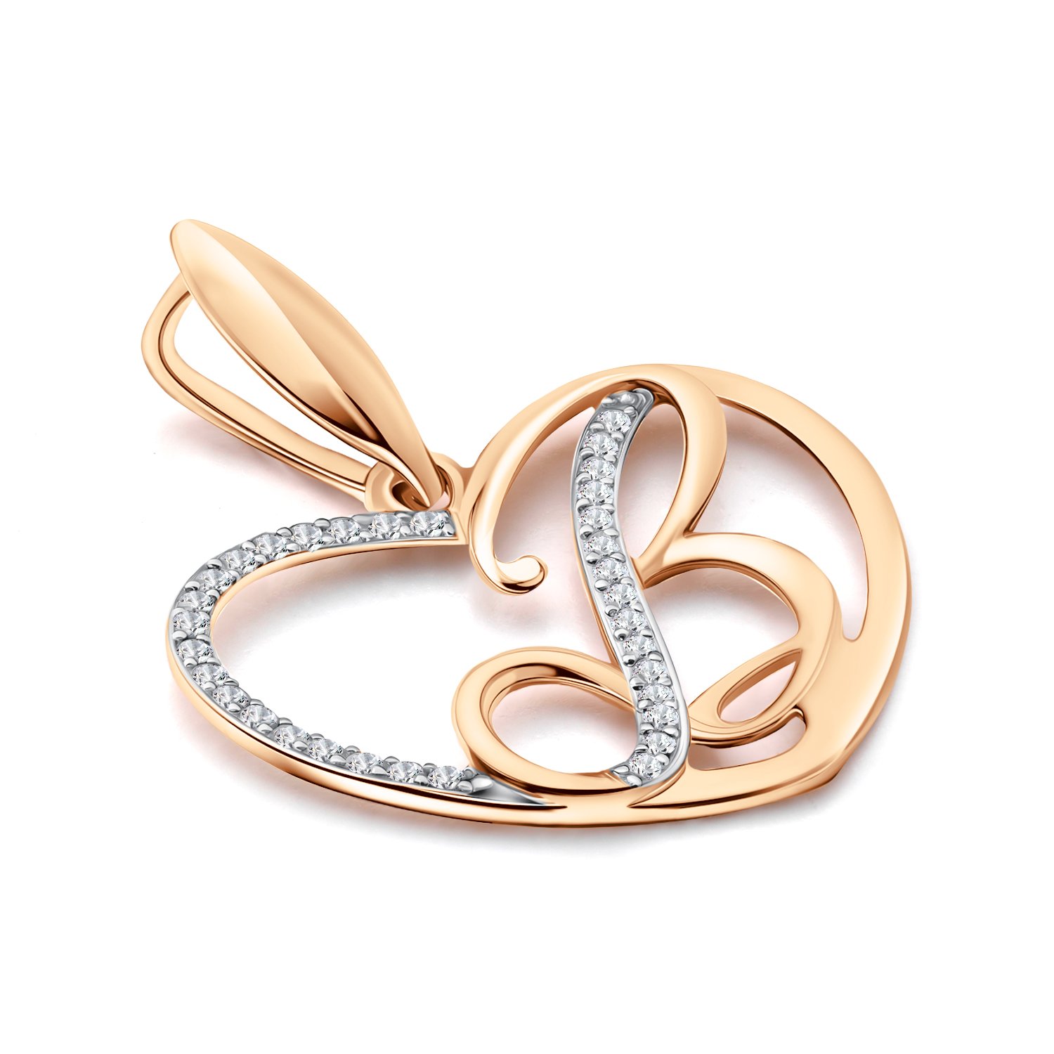 Золотая подвеска с фианитами