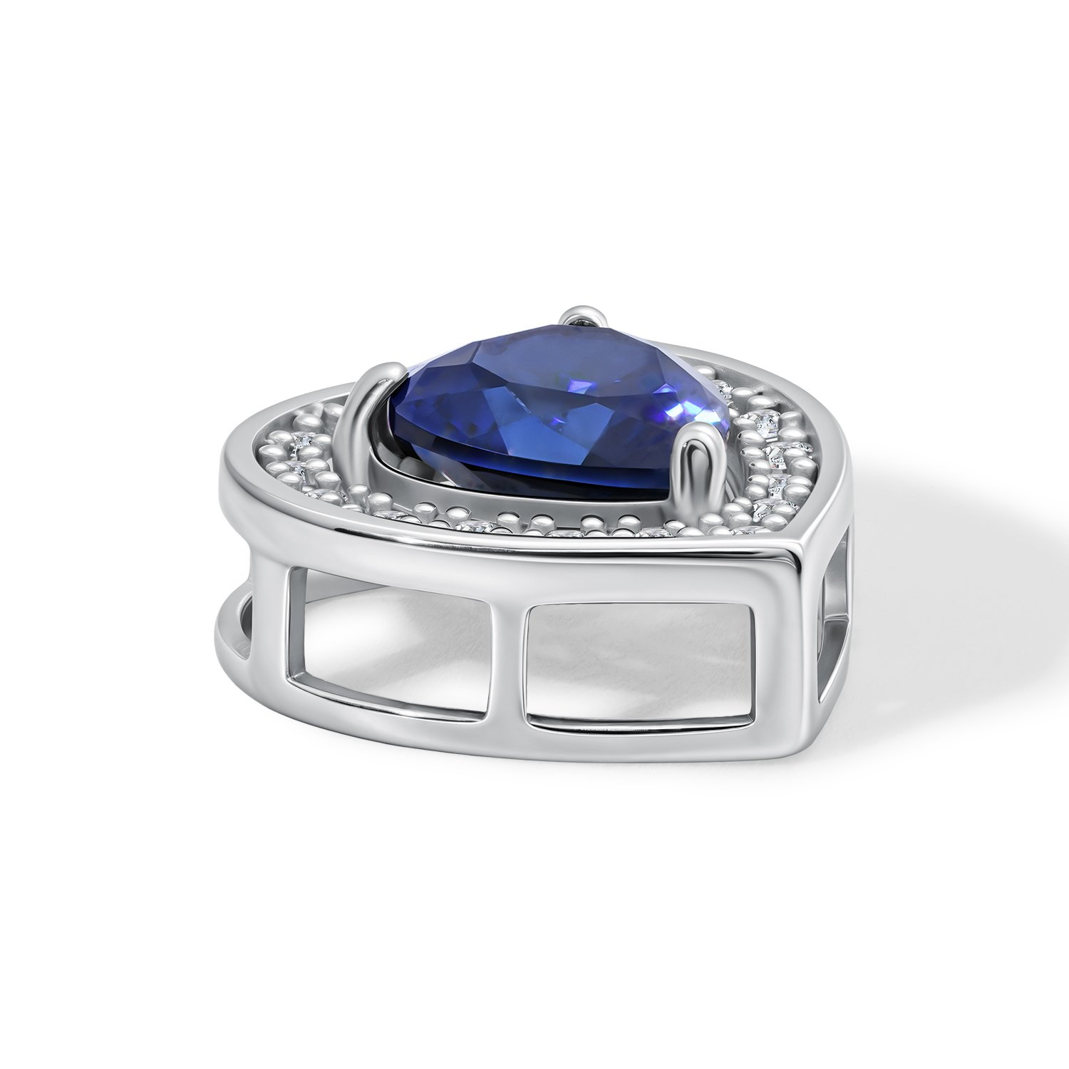 Золотая подвеска с сапфиром выращенным и бриллиантами