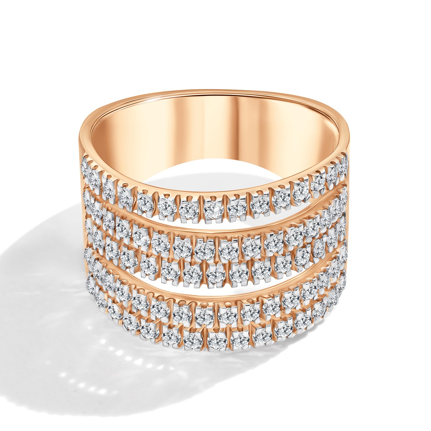 Золотое кольцо с бриллиантами выращенными