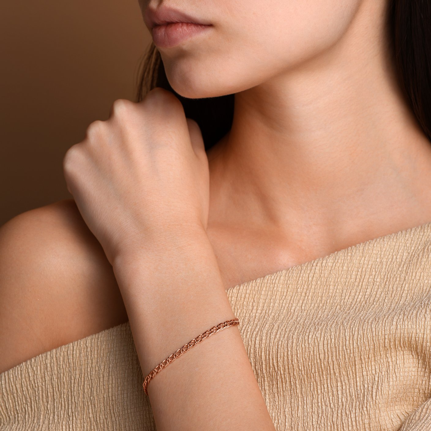 Золотой браслет облегченный