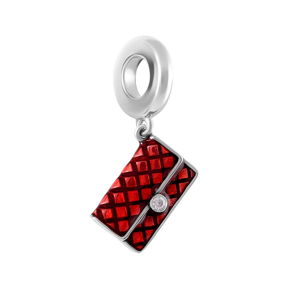 Подвеска-шарм TALANT Сумочка из серебра с эмалью и фианитом