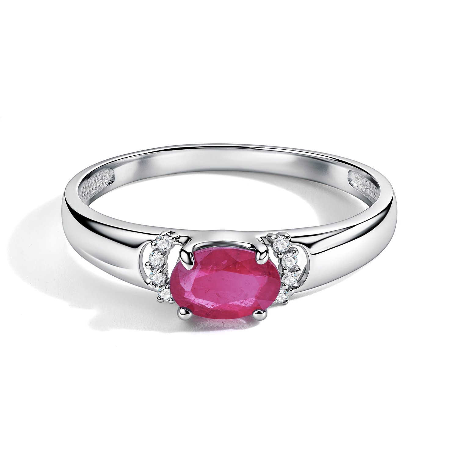 Серебряное кольцо с рубином и сапфирами