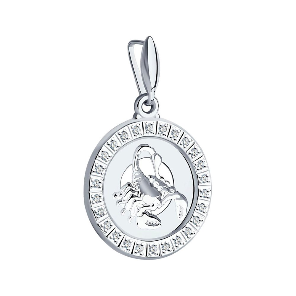 Серебряная подвеска со знаком зодиака Скорпион