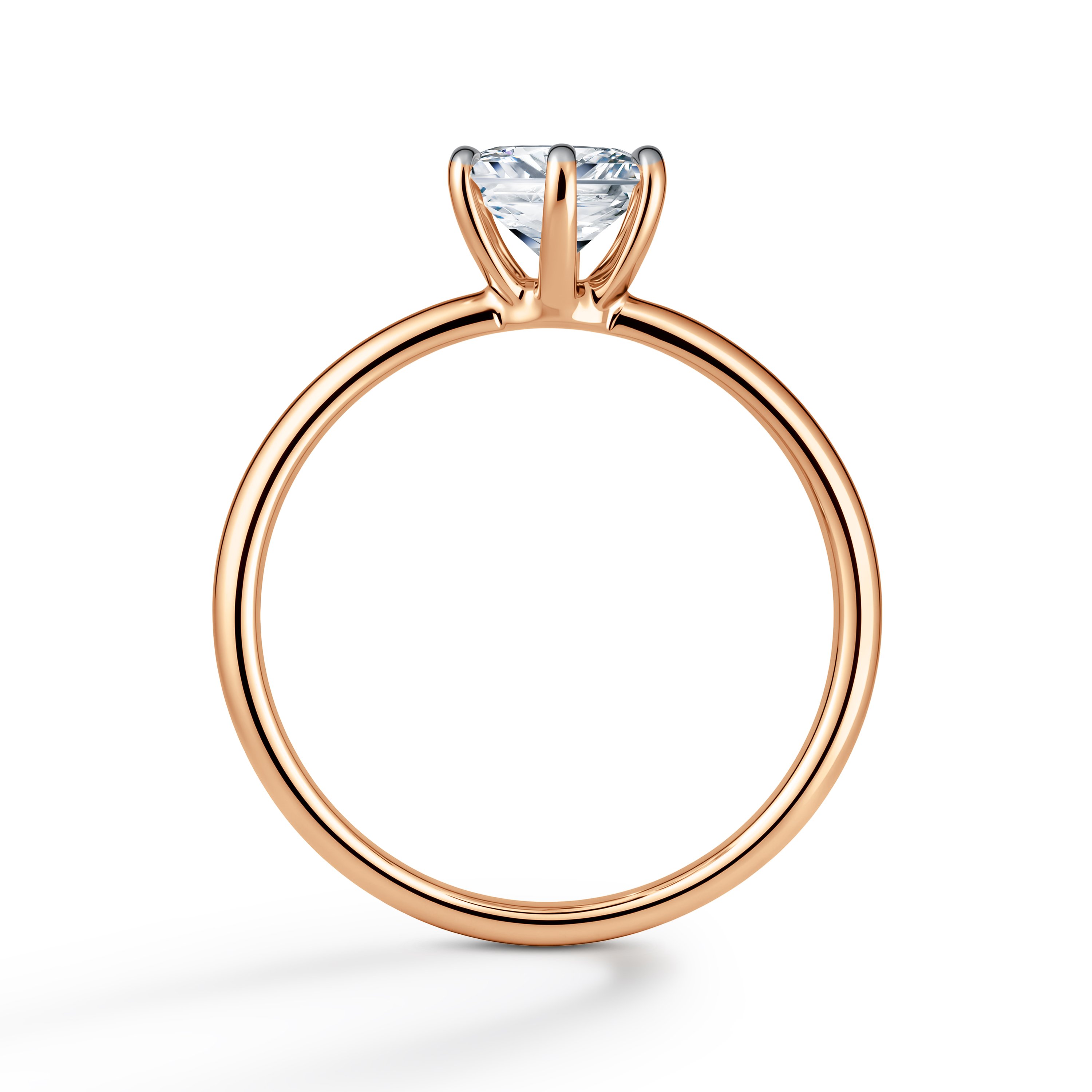 Золотое кольцо с бриллиантом выращенным