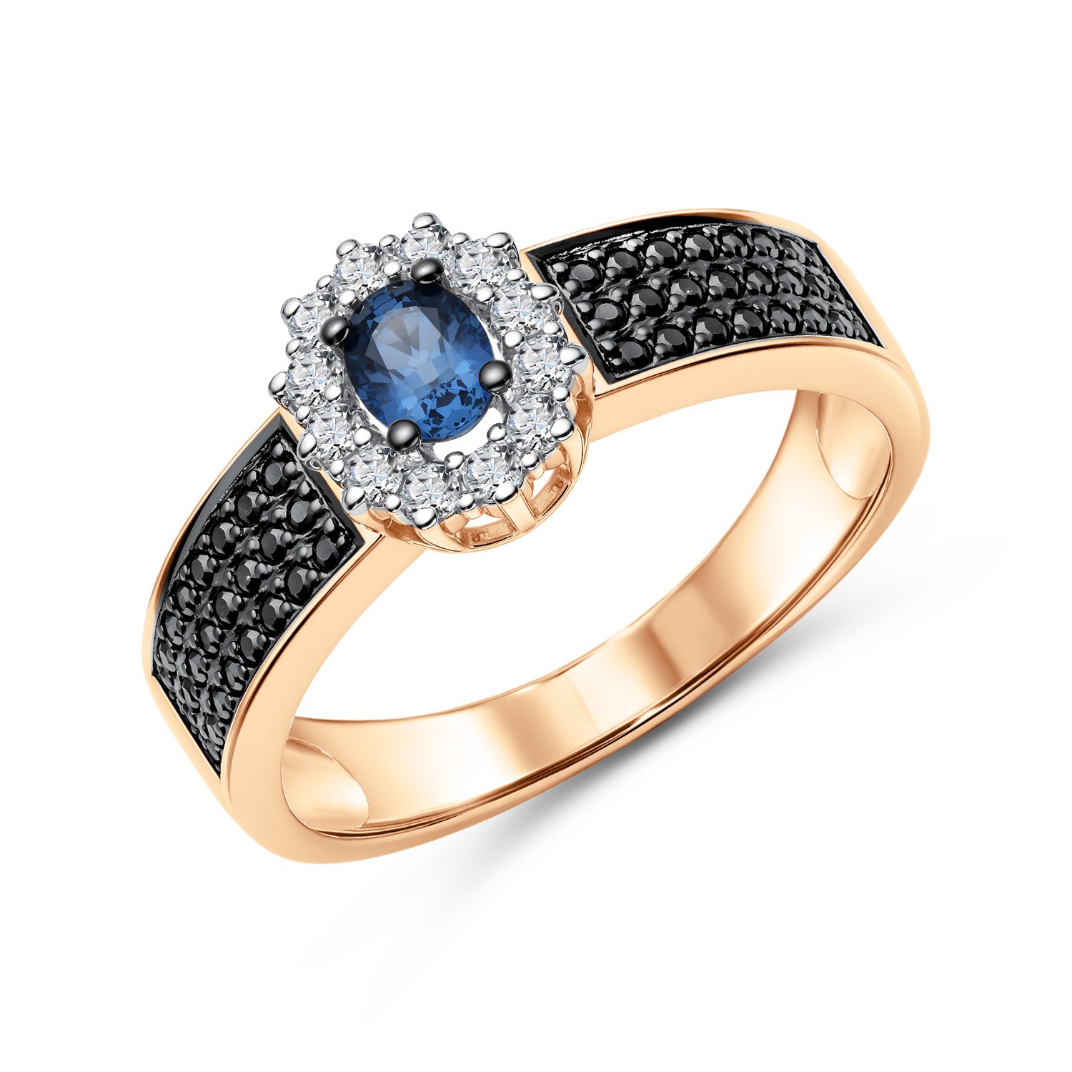 Фото «Золотое кольцо с сапфиром и бриллиантами»