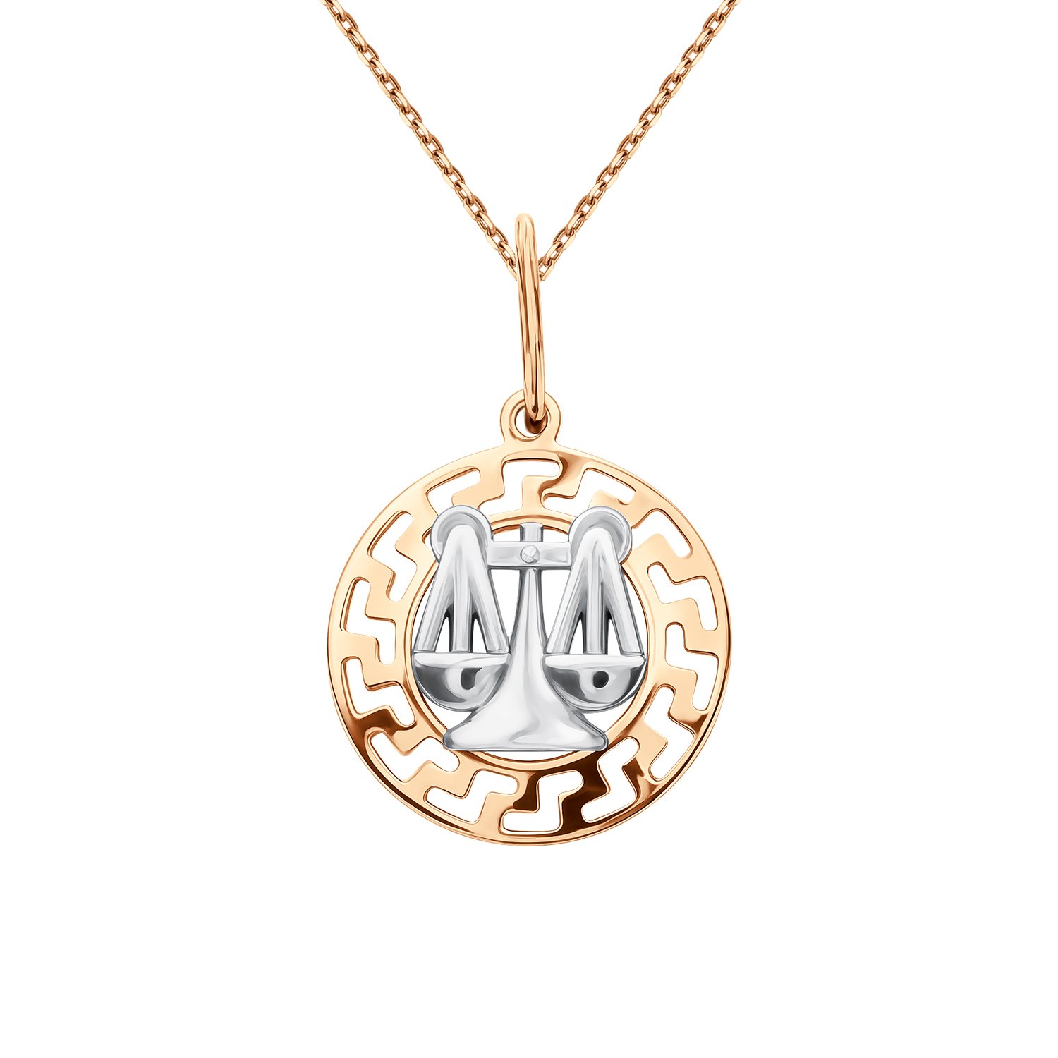 Золотая подвеска со знаком зодиака Весы