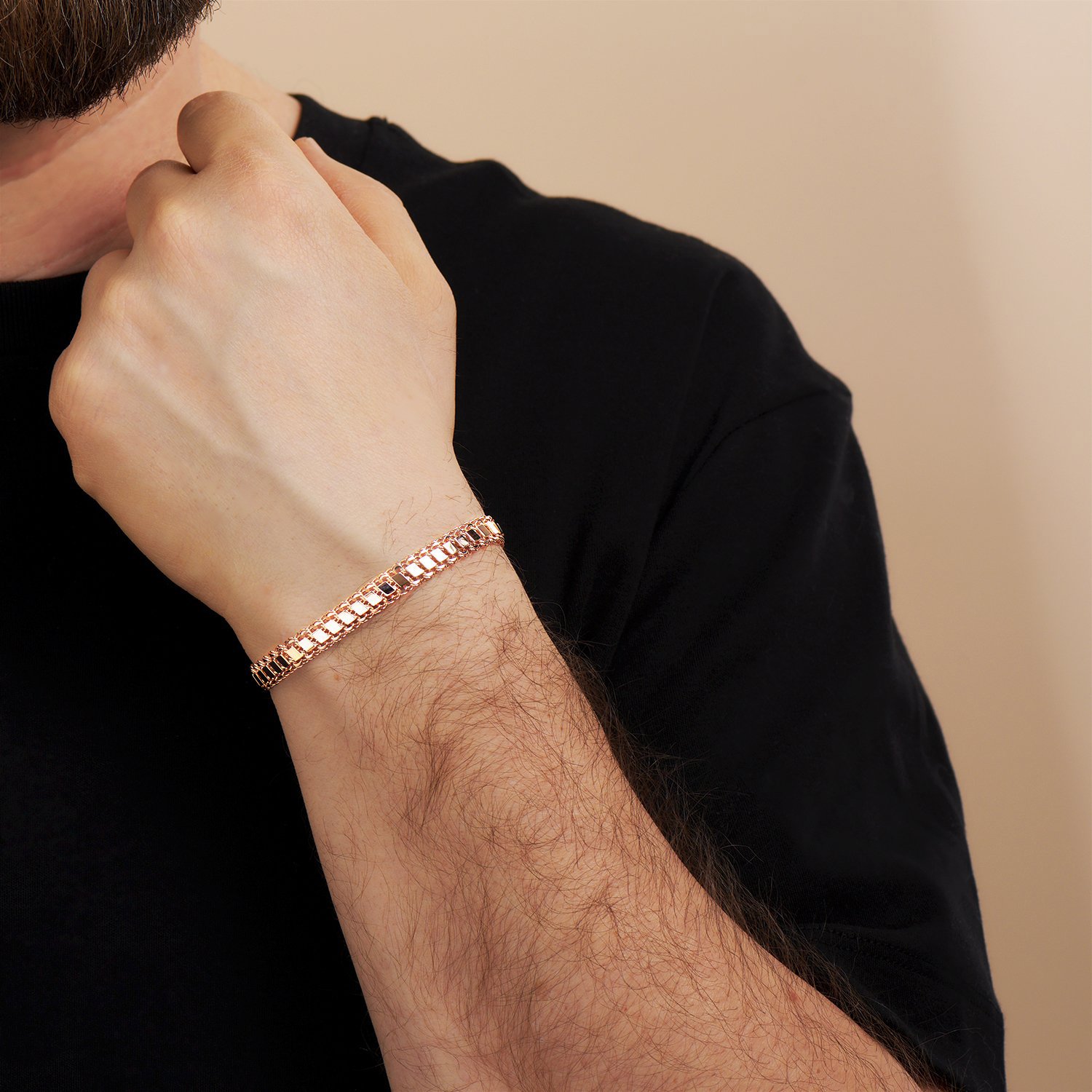 Золотой браслет облегченный