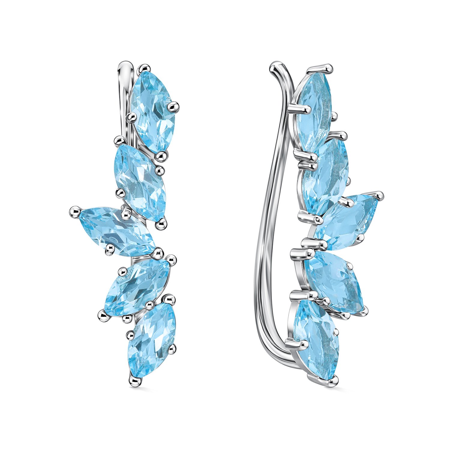 Фото «Золотые серьги с топазами Swiss»