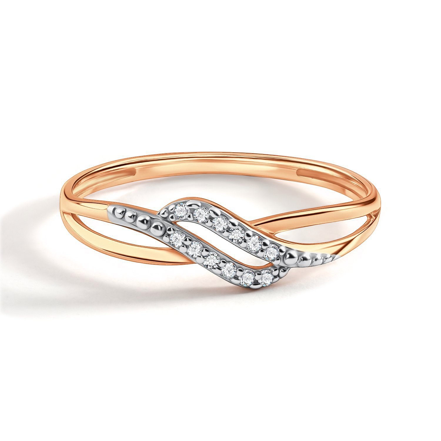 Золотое кольцо с фианитами