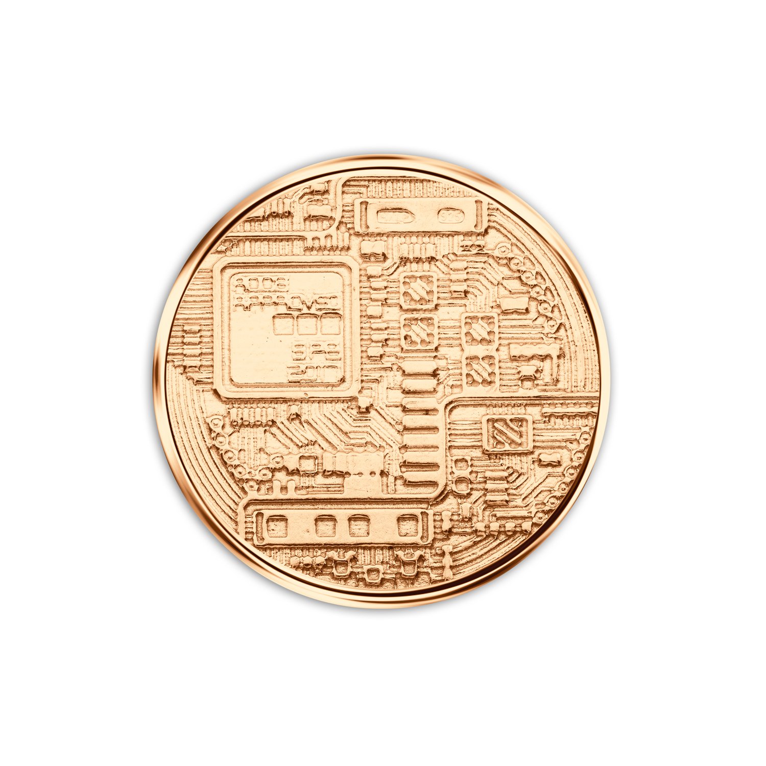 Монета биткоин из серебра