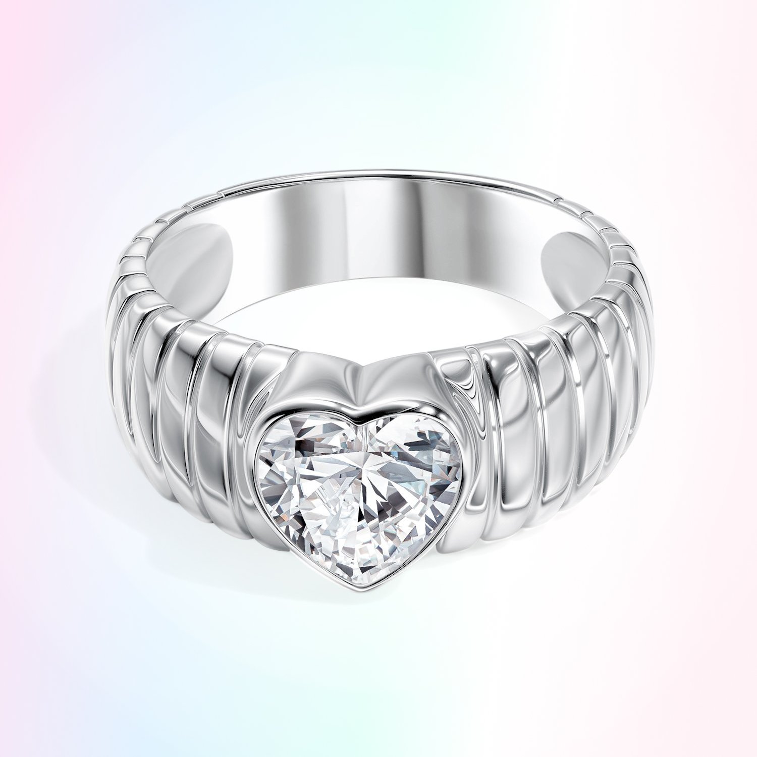 Серебряное кольцо с фианитом