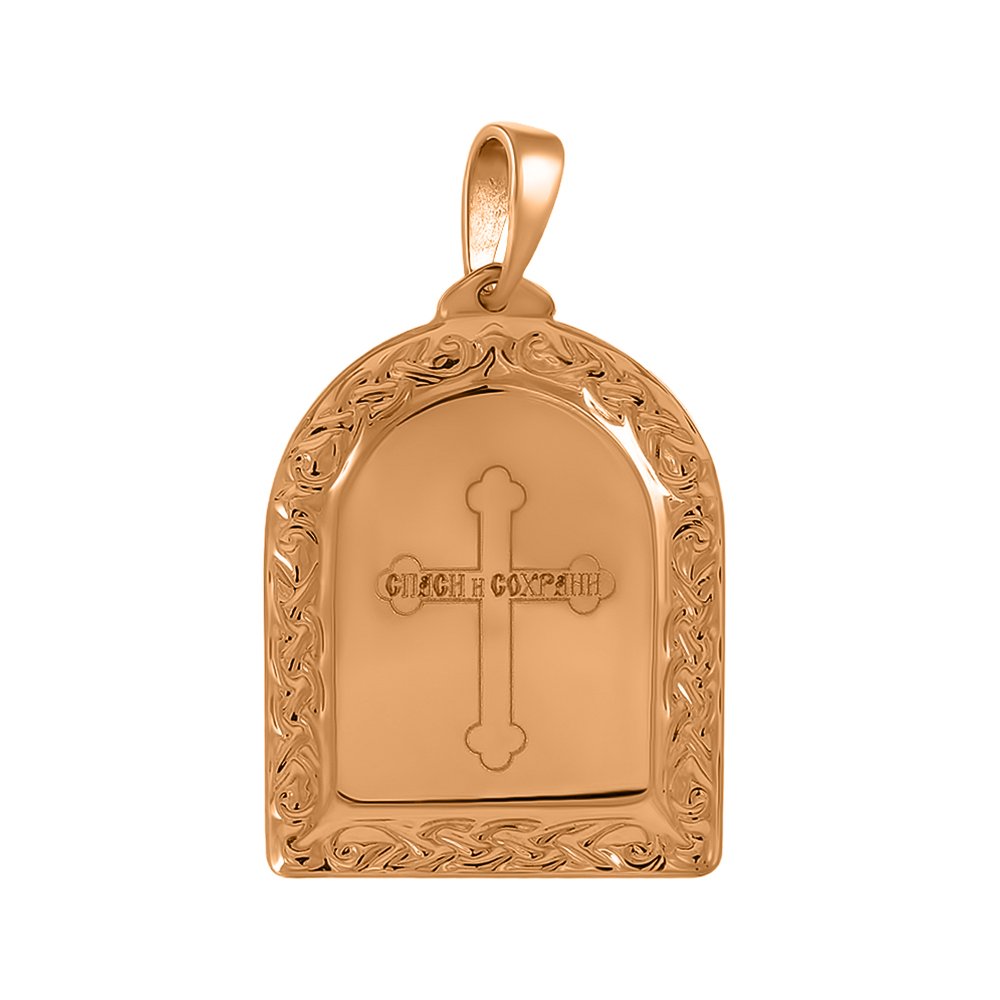Золотая подвеска "Икона Ангел-Хранитель"