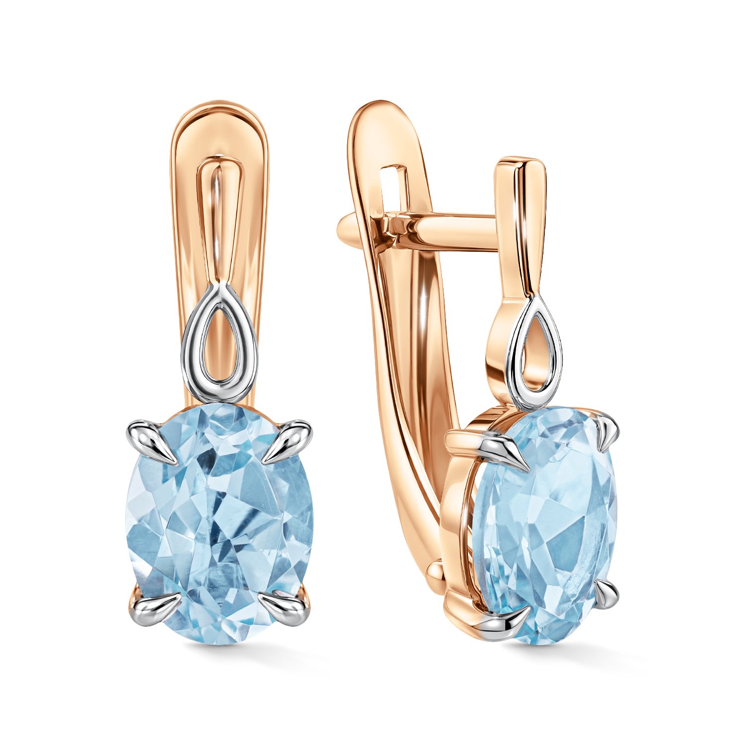 Фото «Золотые серьги с топазами Sky»