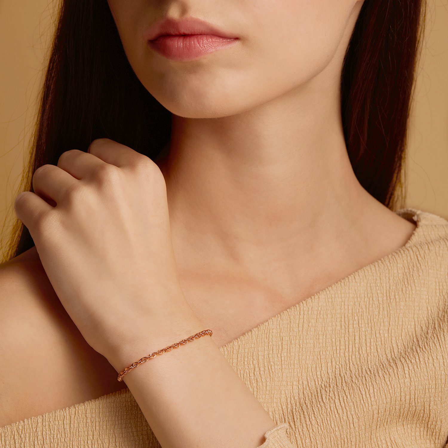 Золотой браслет облегченный