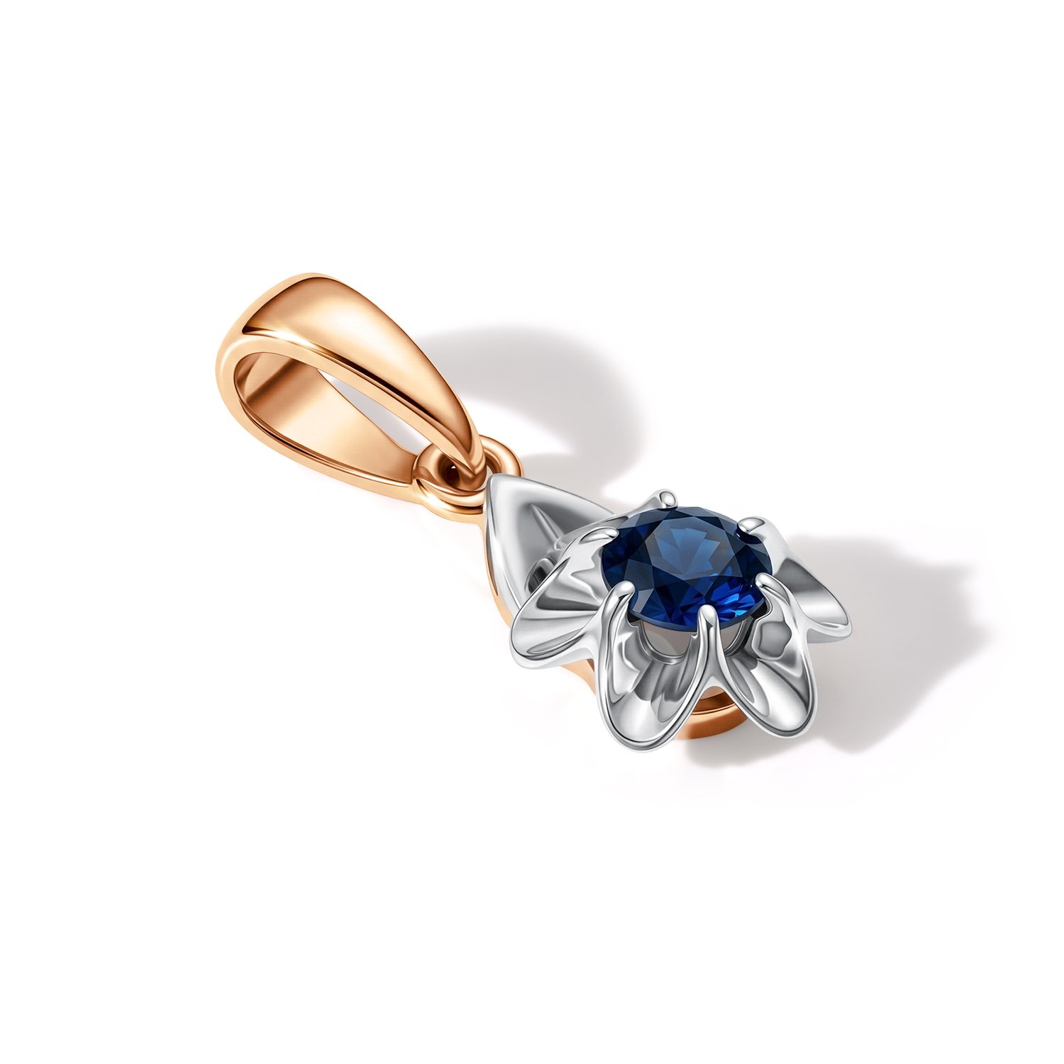 Золотая подвеска с сапфиром