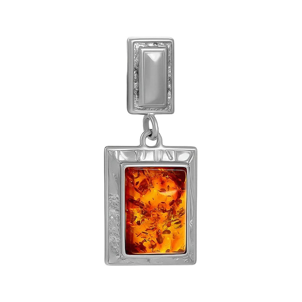 Серебряная подвеска с янтарем
