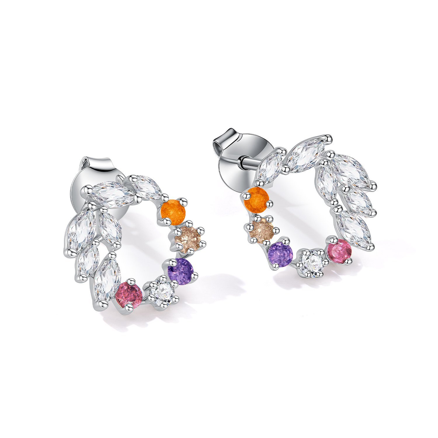 Серебряные серьги с фианитами