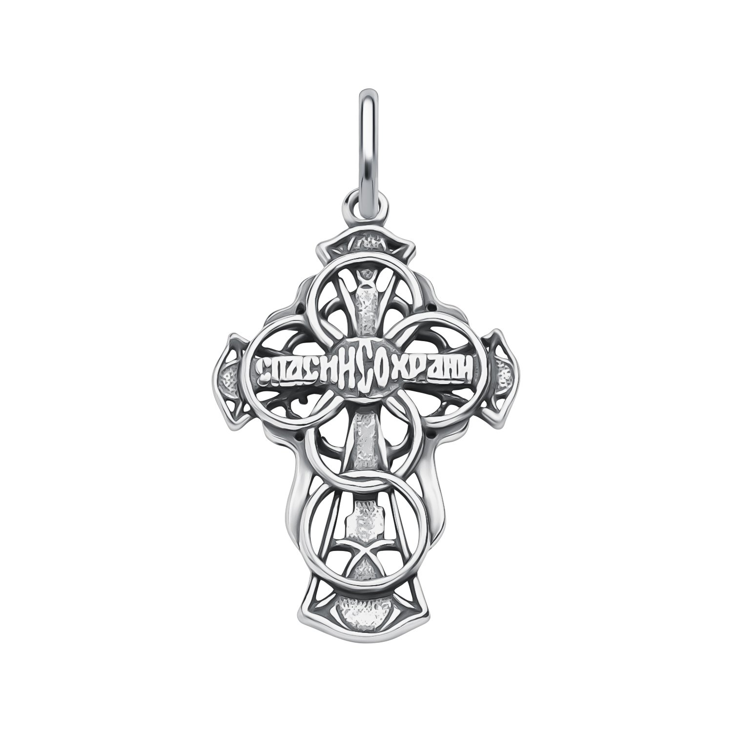 Серебряный крест с чернением