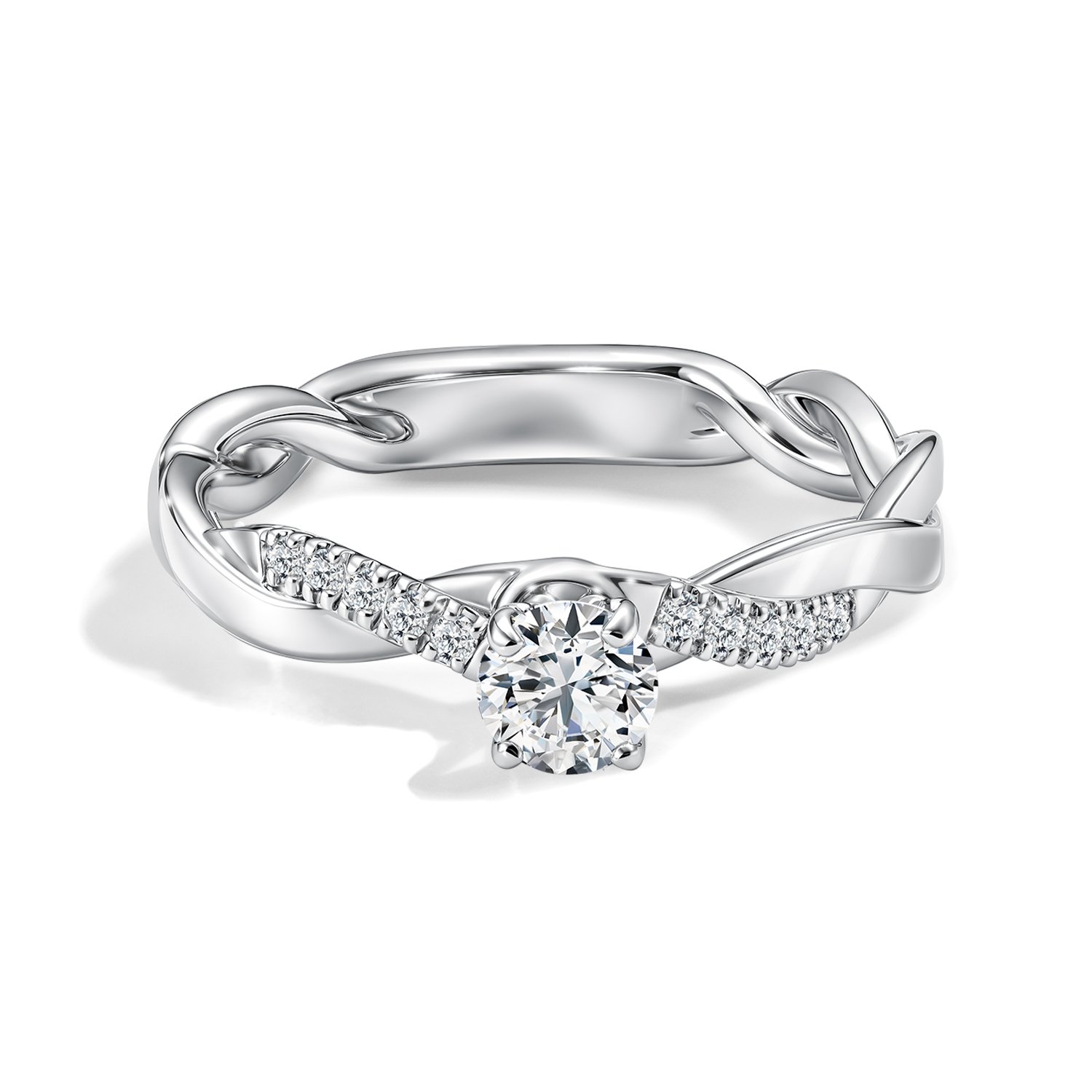 Серебряное кольцо с бриллиантами выращенными