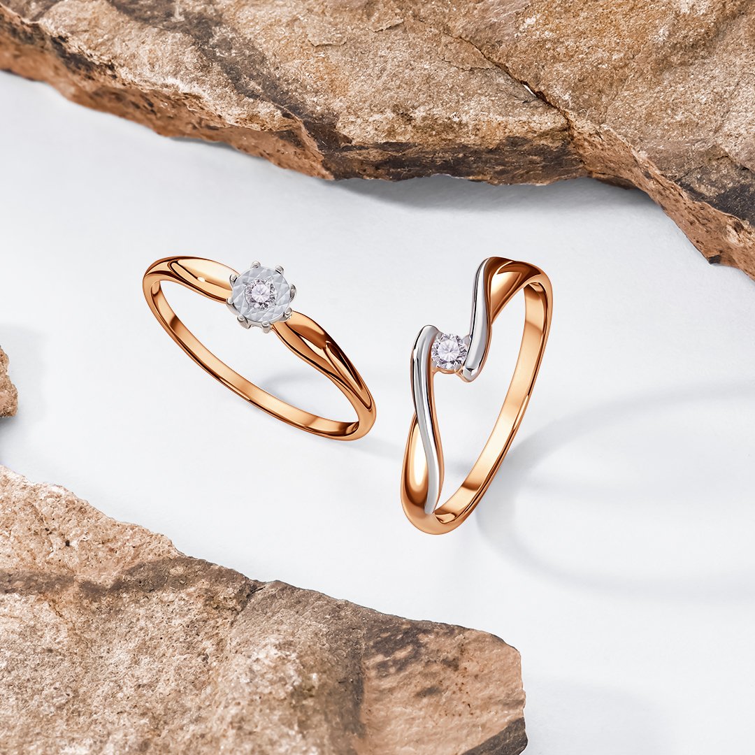 Золотое кольцо с бриллиантом