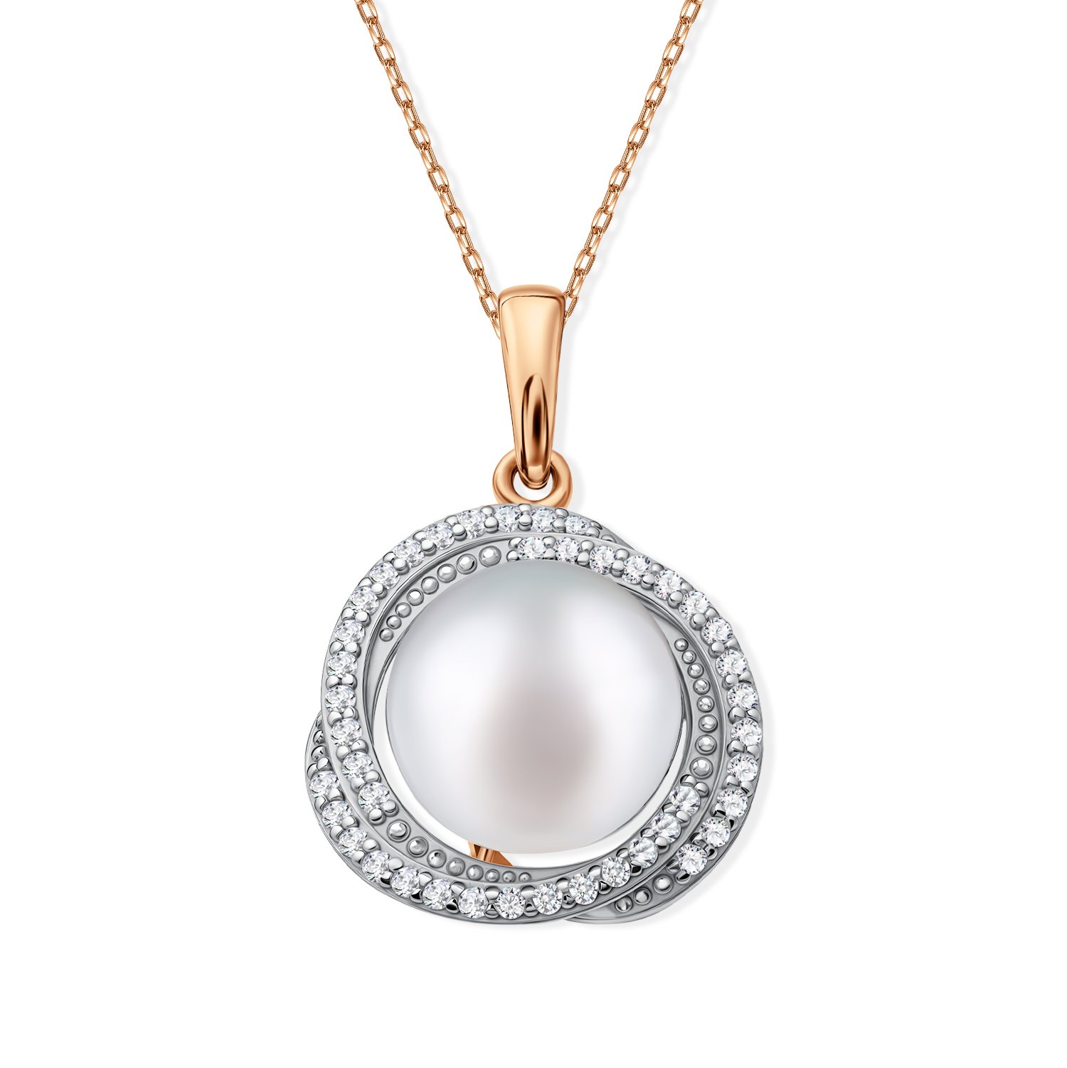 Фото «Золотая подвеска с жемчугом и фианитами»