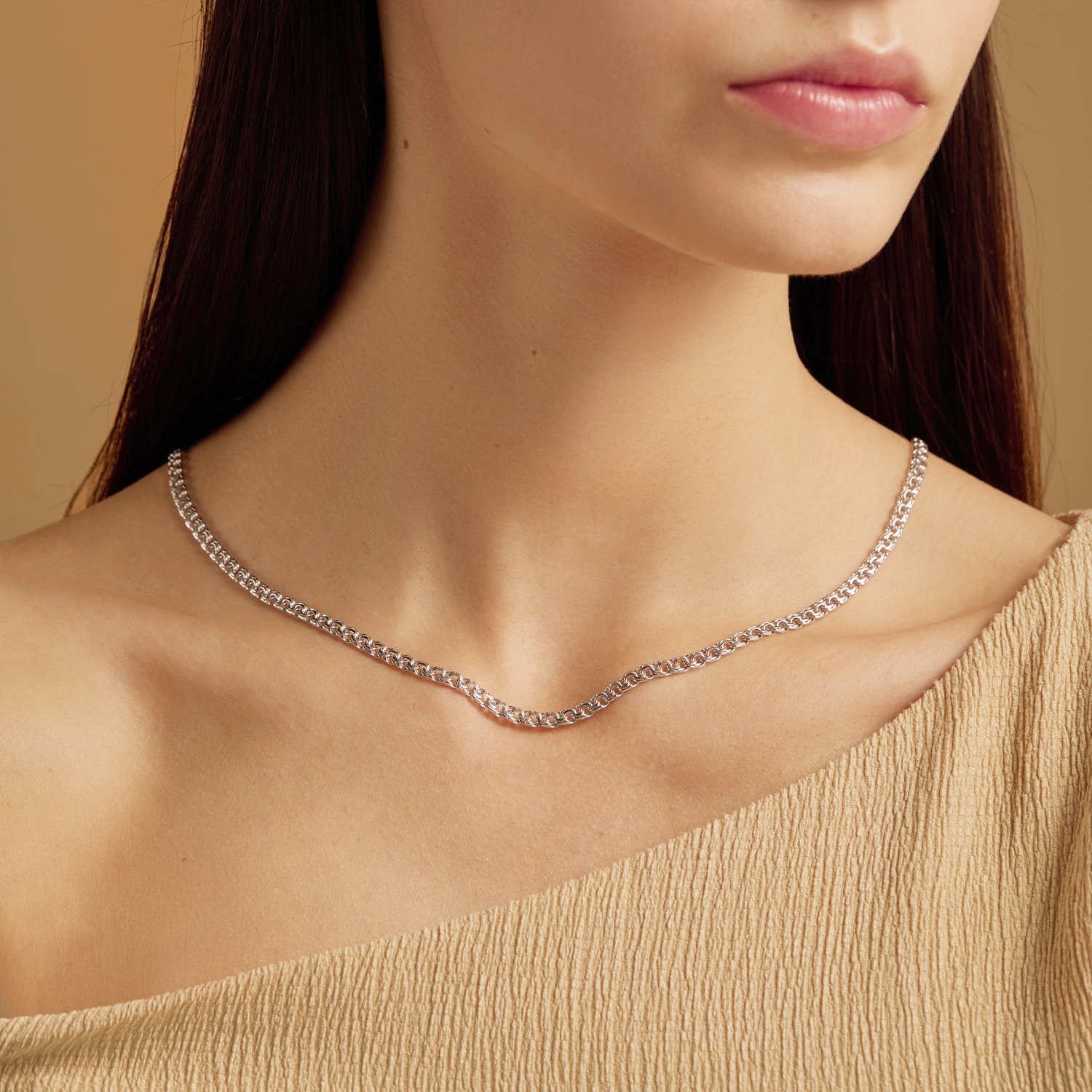 Серебряная цепь ручной работы полновесная