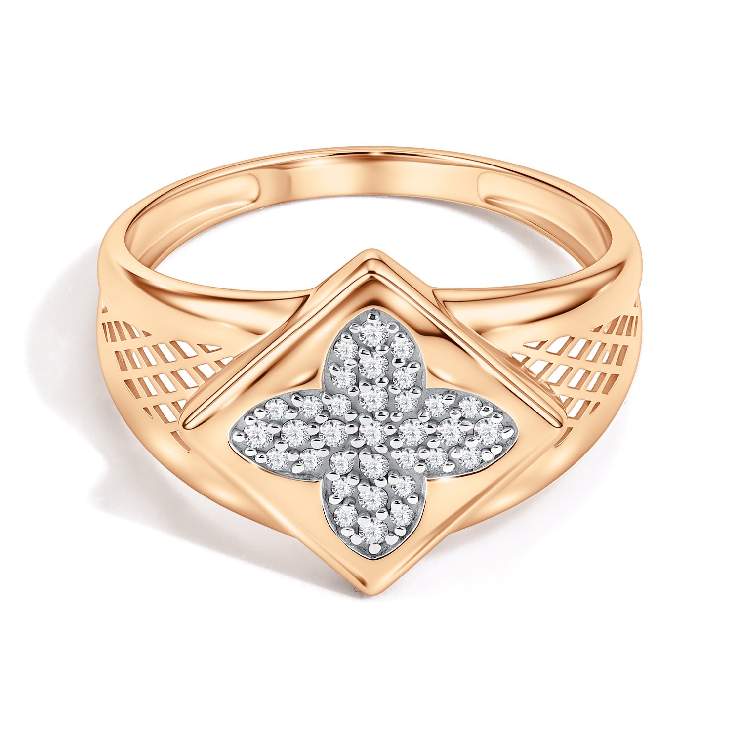 Золотое кольцо с фианитами