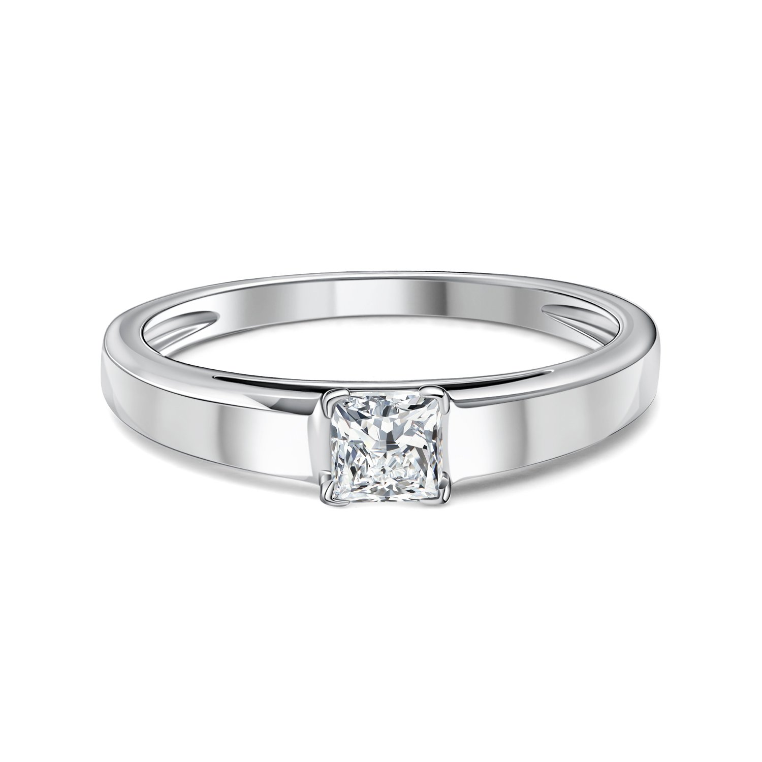 Серебряное кольцо с бриллиантом выращенным