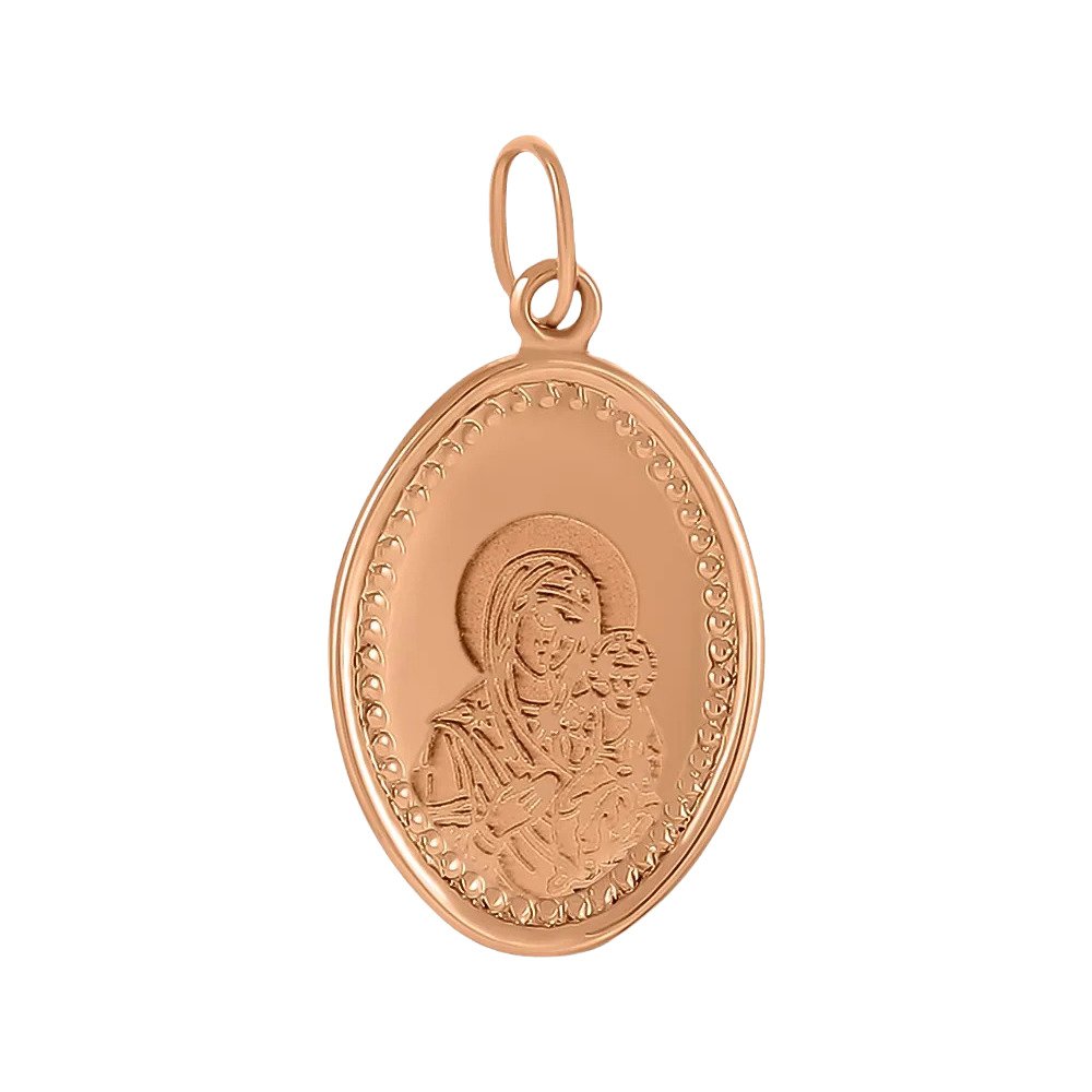 Золотая подвеска Икона Смоленская Божья Матерь
