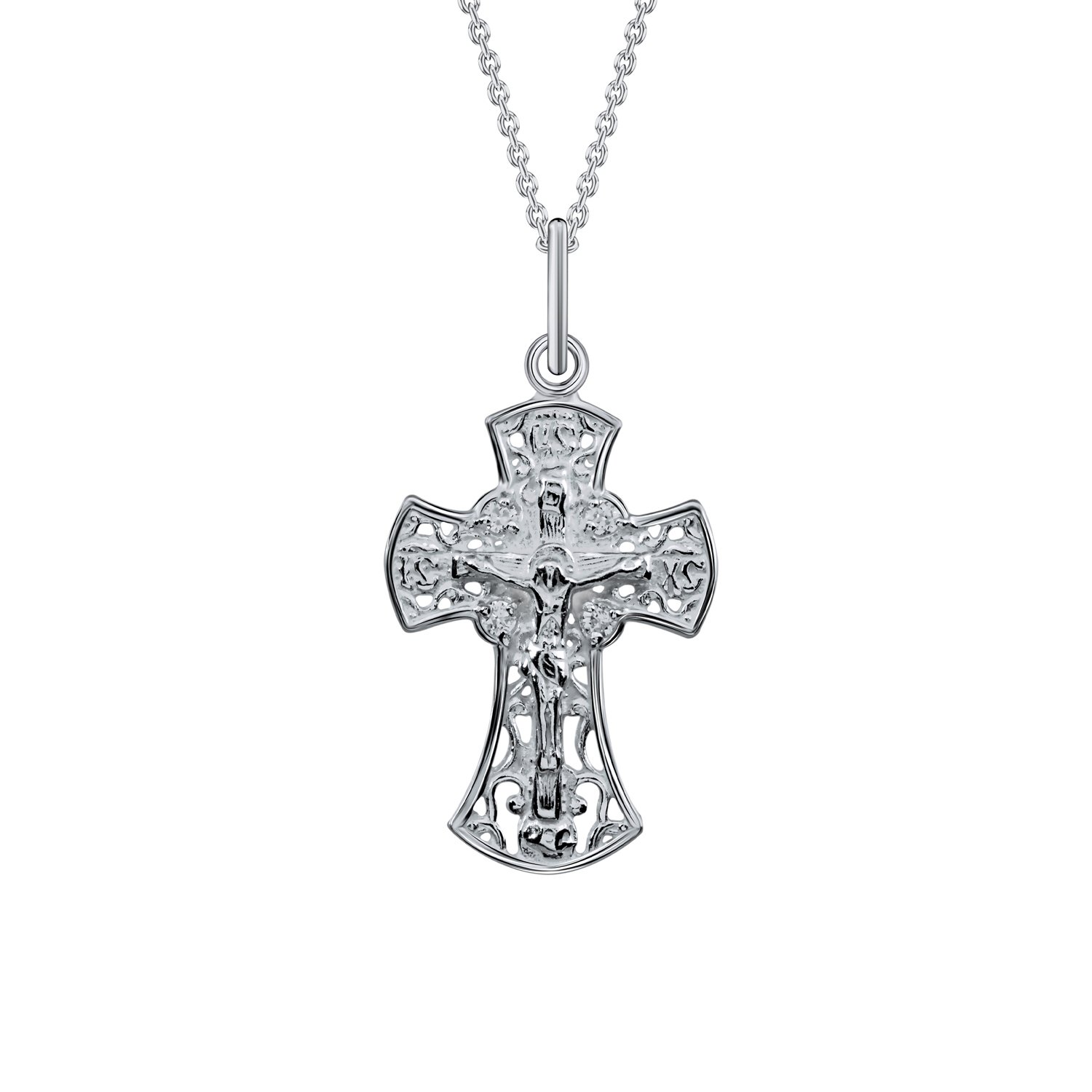 Серебряный крест с фианитами