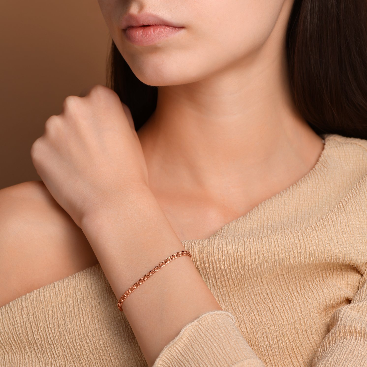 Золотой браслет облегченный