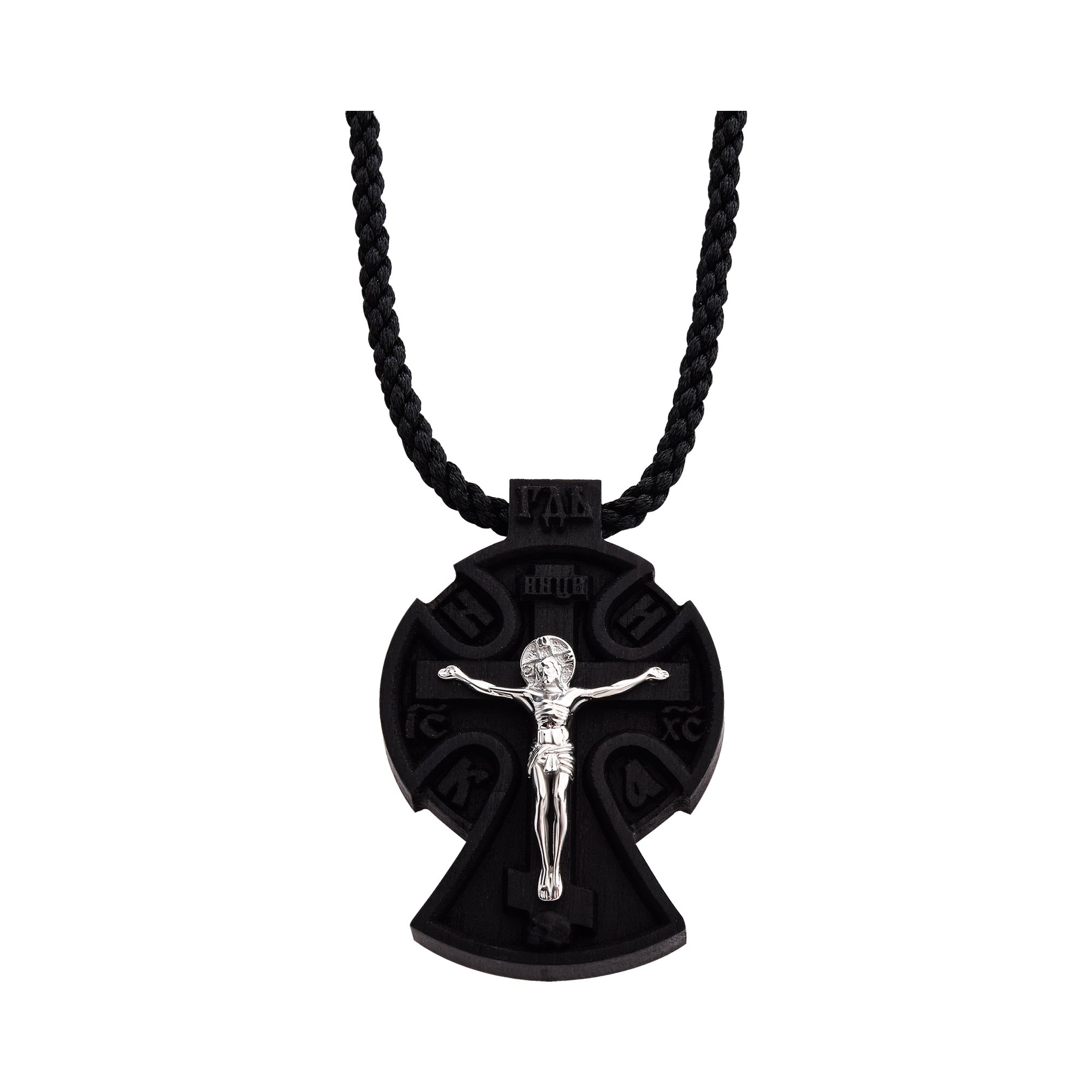 Деревянный крест с серебром и родированием