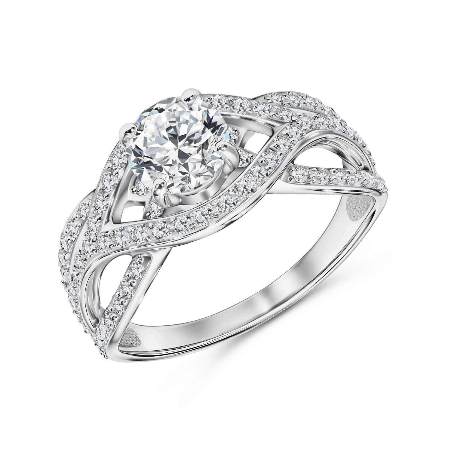 Фото «Золотое кольцо с бриллиантами выращенными»