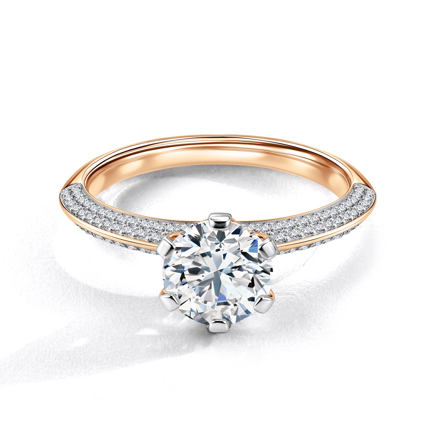 Золотое кольцо с бриллиантами выращенными