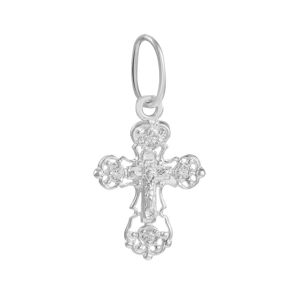 Крестик из серебра с фианитами