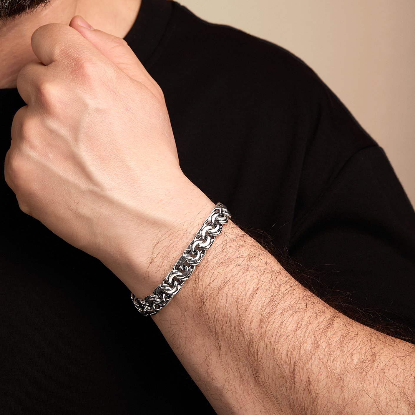 Серебряный браслет ручной работы полновесный