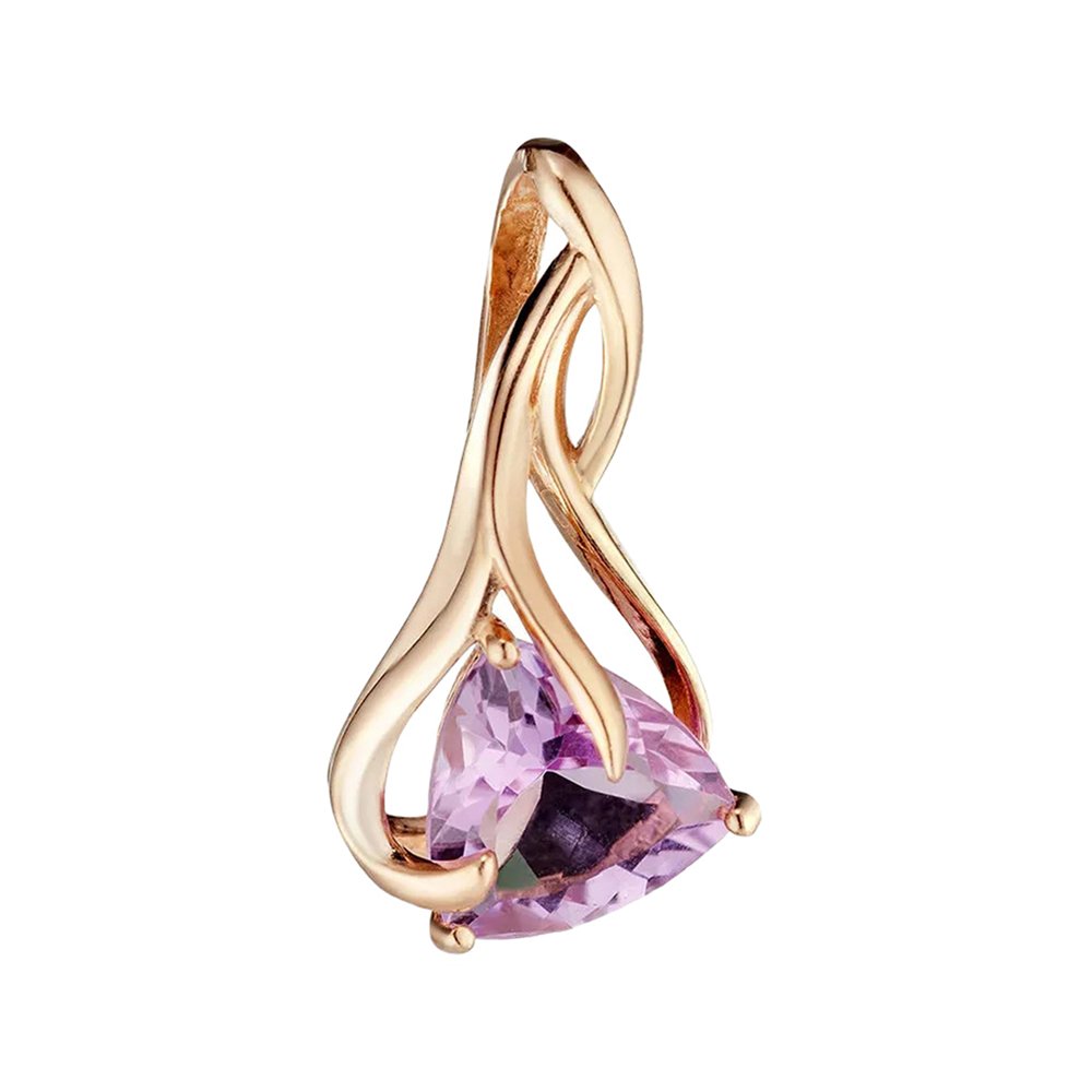 Золотая подвеска с аметистом