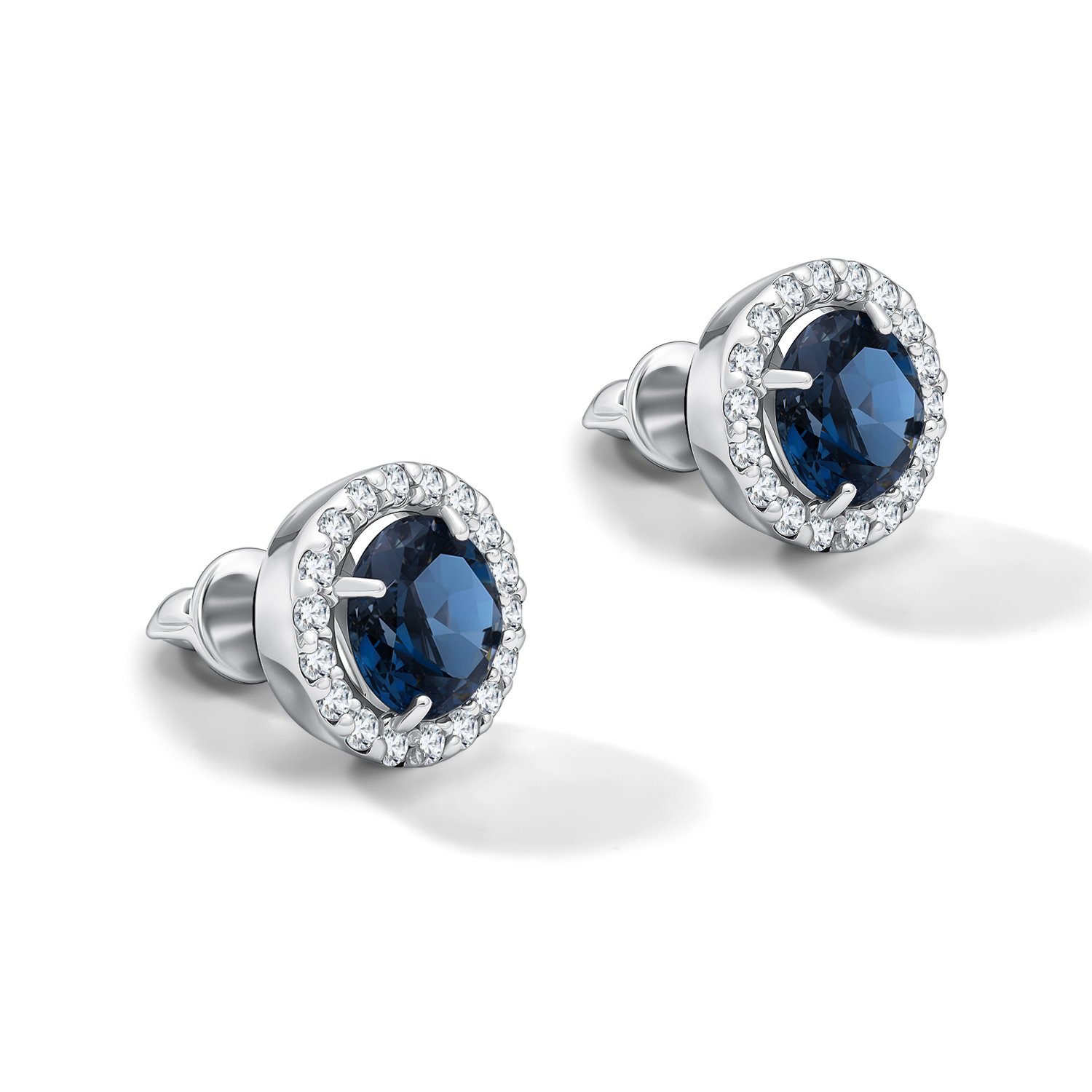 Золотые серьги с топазами London и бриллиантами