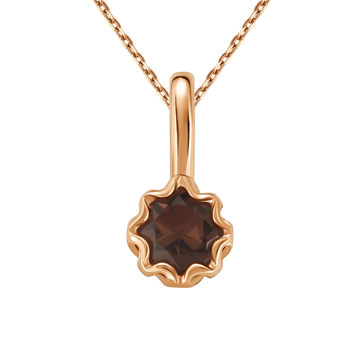 Золотая подвеска с раухтопазом