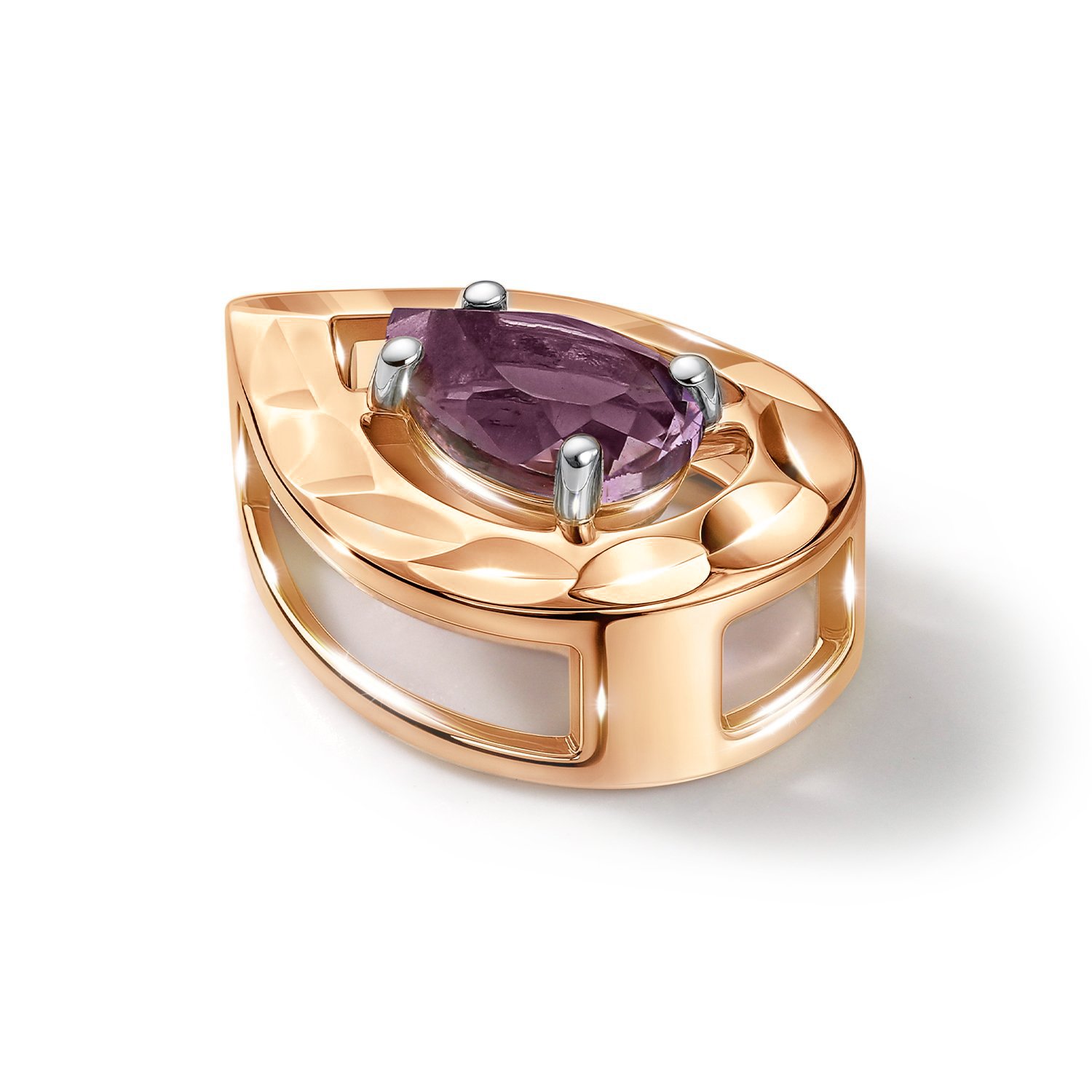 Золотая подвеска с аметистом