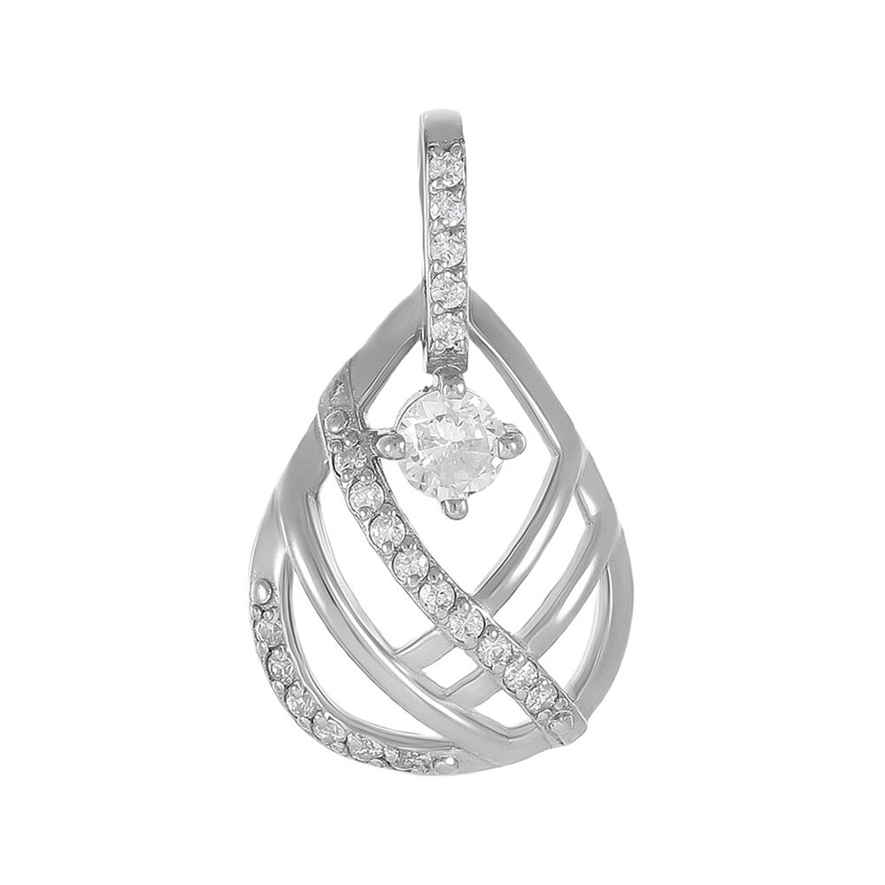 Подвеска из серебра с фианитами